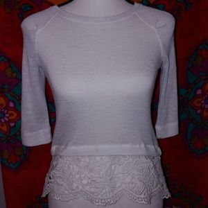 White Lace Shirt Half Sleeve Girls Small Arizona